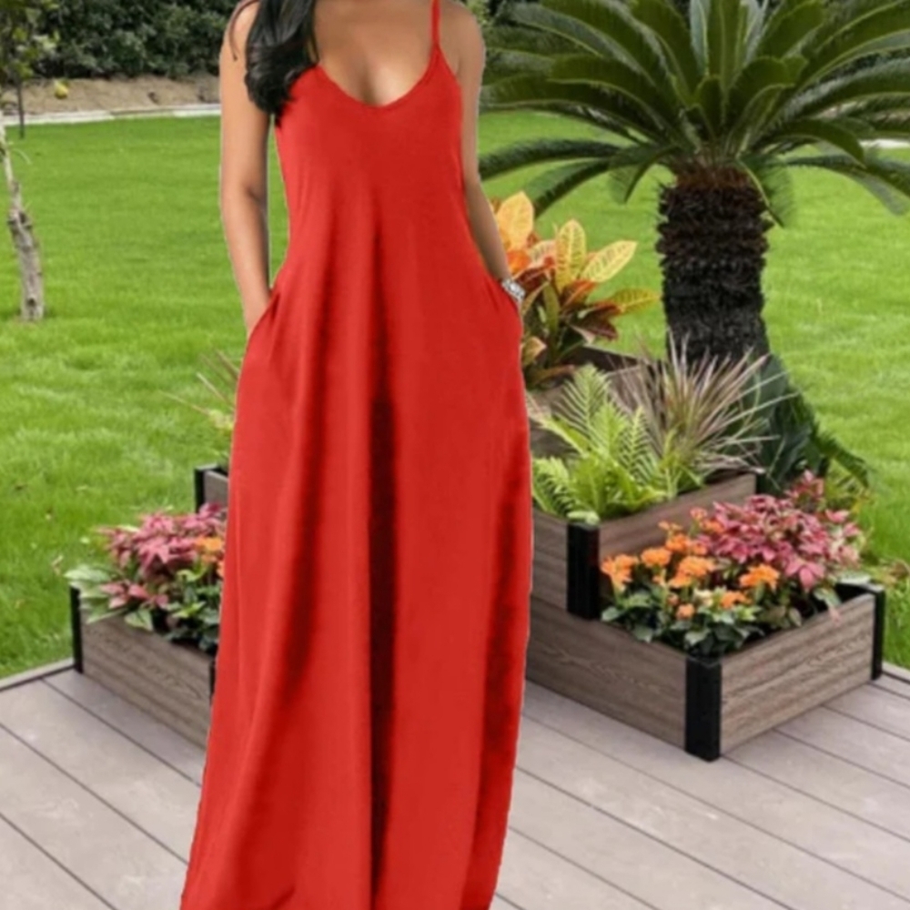 Elegant Red Maxi Dress